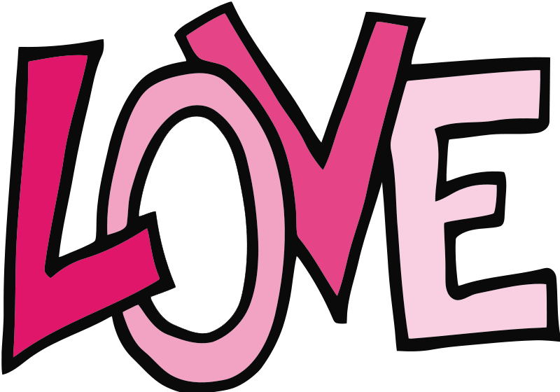 nice-words-cliparts-the-word-love-is-painted-in-pink-and-black